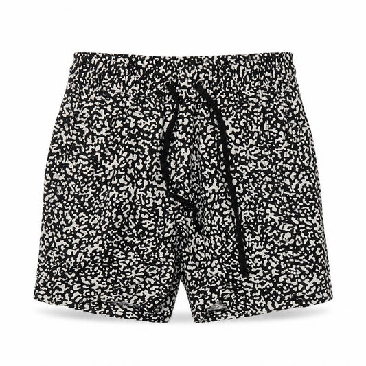 Marks and Spencer Women Black Print Linen Blend Drawstring Shorts Size 6