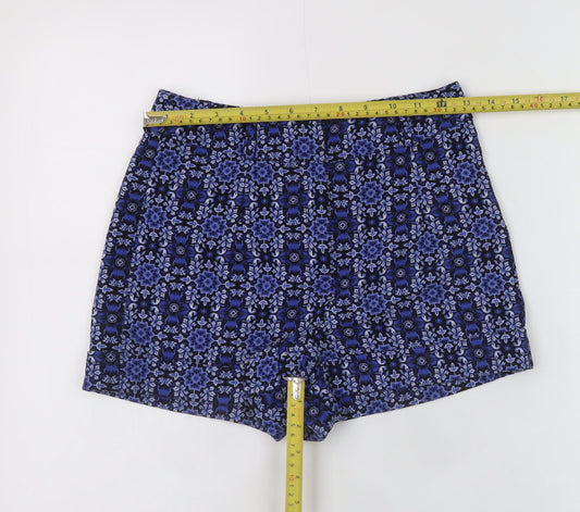 Forever 21 Womens Blue Floral Print XS High Rise Shorts