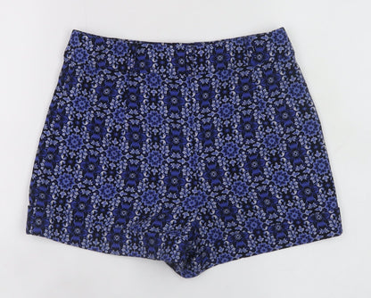 Forever 21 Womens Blue Floral Print XS High Rise Shorts