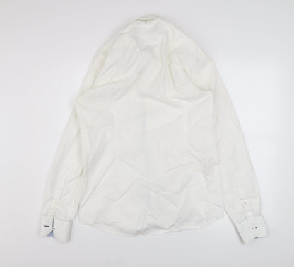 BOSS Hugo Boss Men's White Slim Fit Easy Iron Long Sleeve Shirt 15.5in