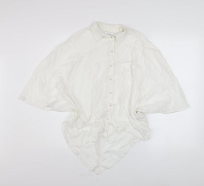 Diesel Women White Relaxed Kimono Button-Up Shirt Size S