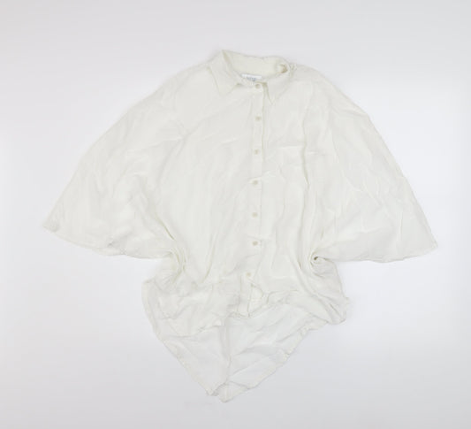 Diesel Women White Relaxed Kimono Button-Up Shirt Size S