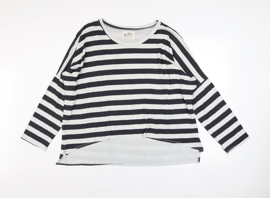 A Postcard from Brighton Women's Black Striped Long Sleeve T-Shirt Size 2