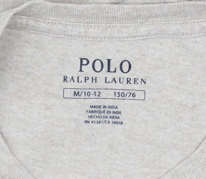 Polo Ralph Lauren Boys Beige Long Sleeve Crew Neck T-Shirt Size 10-12