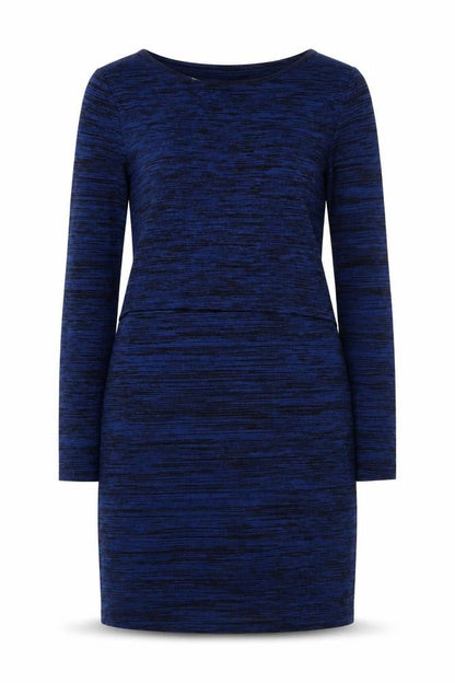 JoJo Maman Bébé Women's Blue Knit Shift Dress Size M Long Sleeve