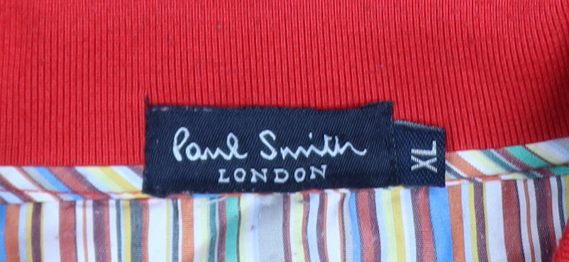 Paul Smith Men’s Red Cotton Long Sleeve Button-Up Polo Shirt XL