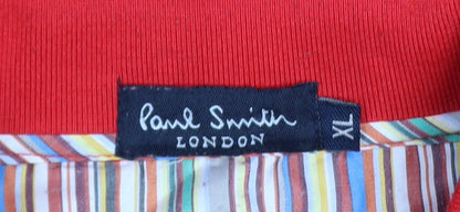 Paul Smith Men’s Red Cotton Long Sleeve Button-Up Polo Shirt XL