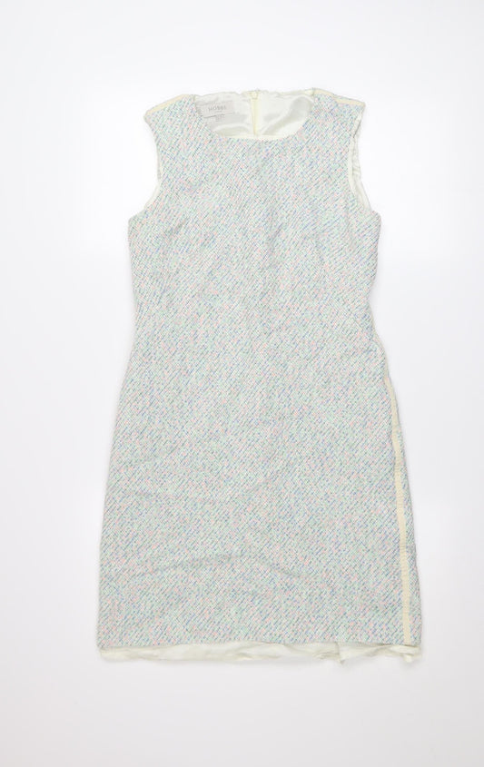 Hobbs Women Multicoloured Size 10 Shift Tweed Knee Length Dress