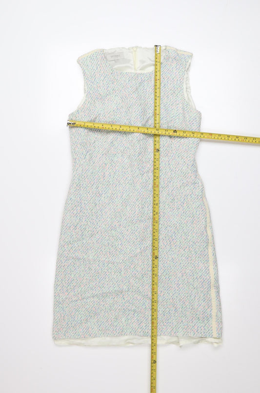 Hobbs Women Multicoloured Size 10 Shift Tweed Knee Length Dress