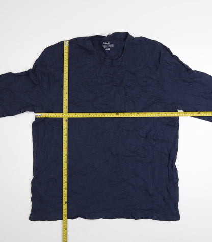 Next Men's Blue Cotton Long Sleeve Crew Neck XL Casual Top