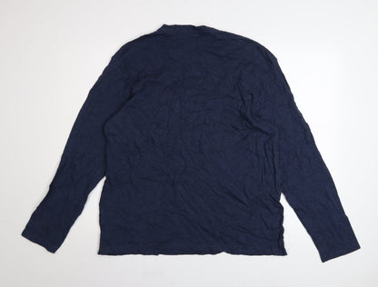 Next Men's Blue Cotton Long Sleeve Crew Neck XL Casual Top
