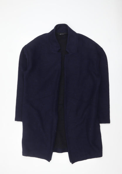 Marks and Spencer Women's Blue Mid-Length Open Front Coatigan Size 12