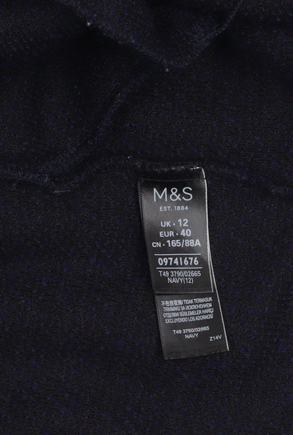 Marks and Spencer Women's Blue Mid-Length Open Front Coatigan Size 12