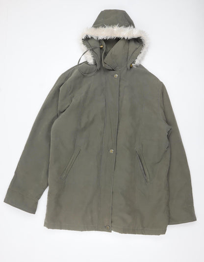 Womens UK Size 18 YS Collection Green Parka Coat