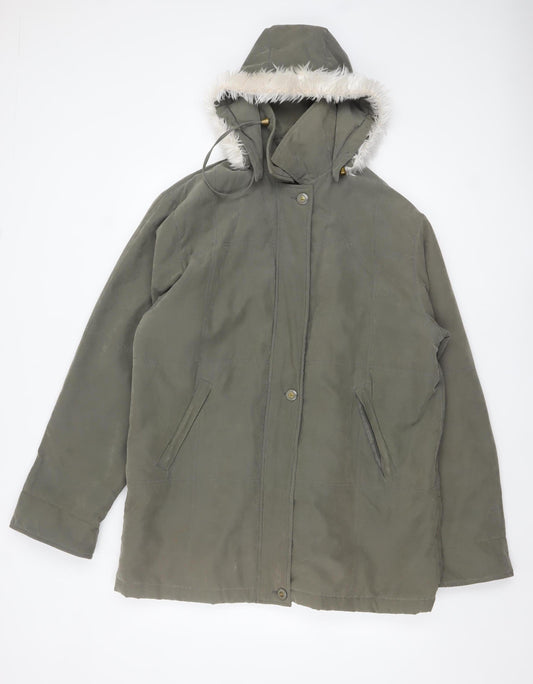 Womens UK Size 18 YS Collection Green Parka Coat