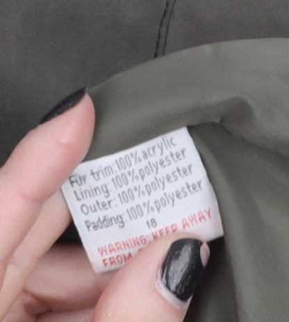 Womens UK Size 18 YS Collection Green Parka Coat