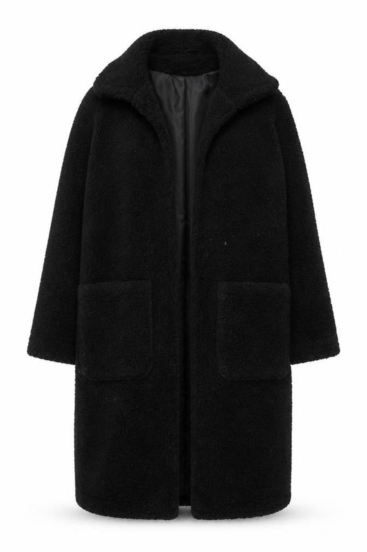 Womens UK Size 12 Brave Soul Black Overcoat