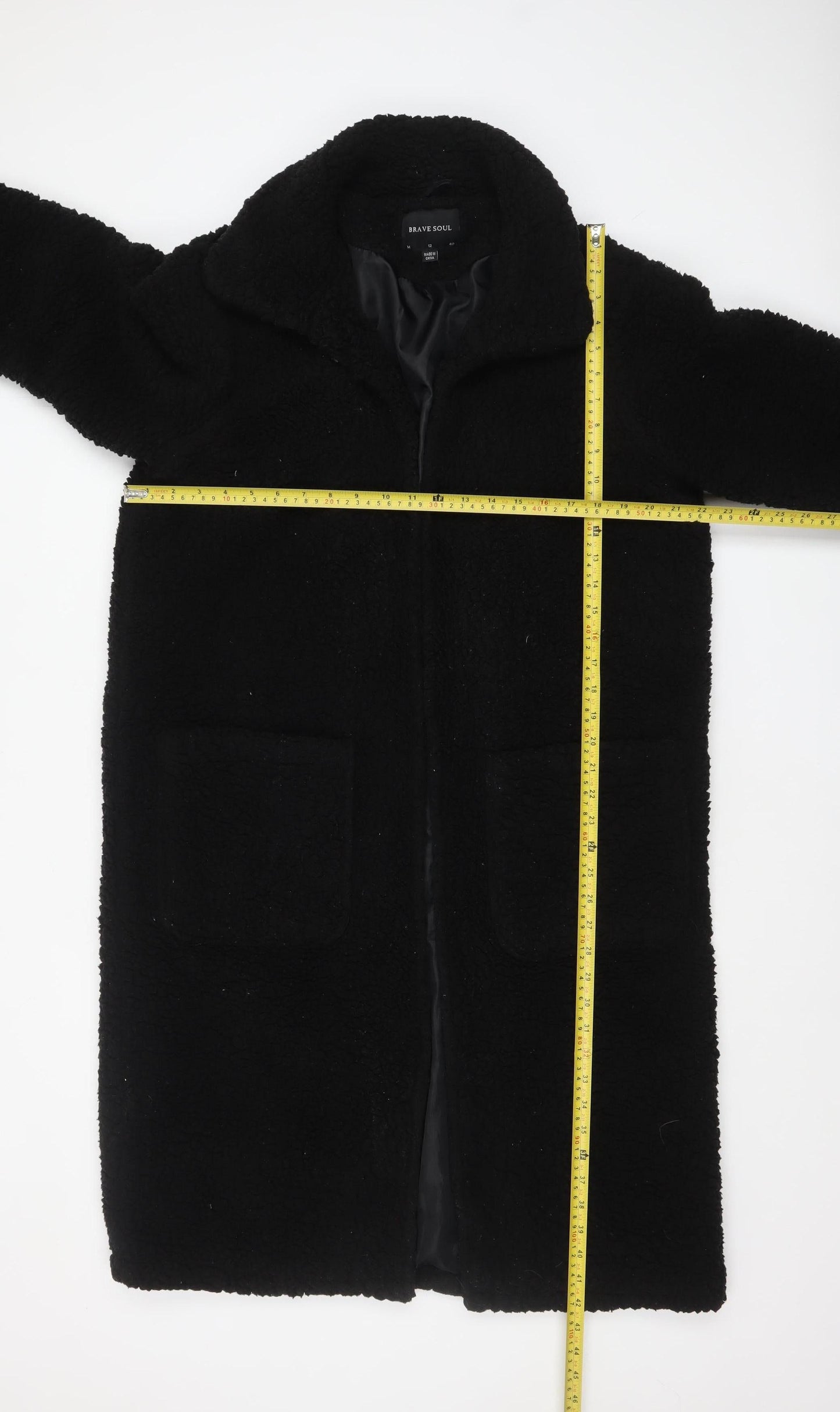 Womens UK Size 12 Brave Soul Black Overcoat