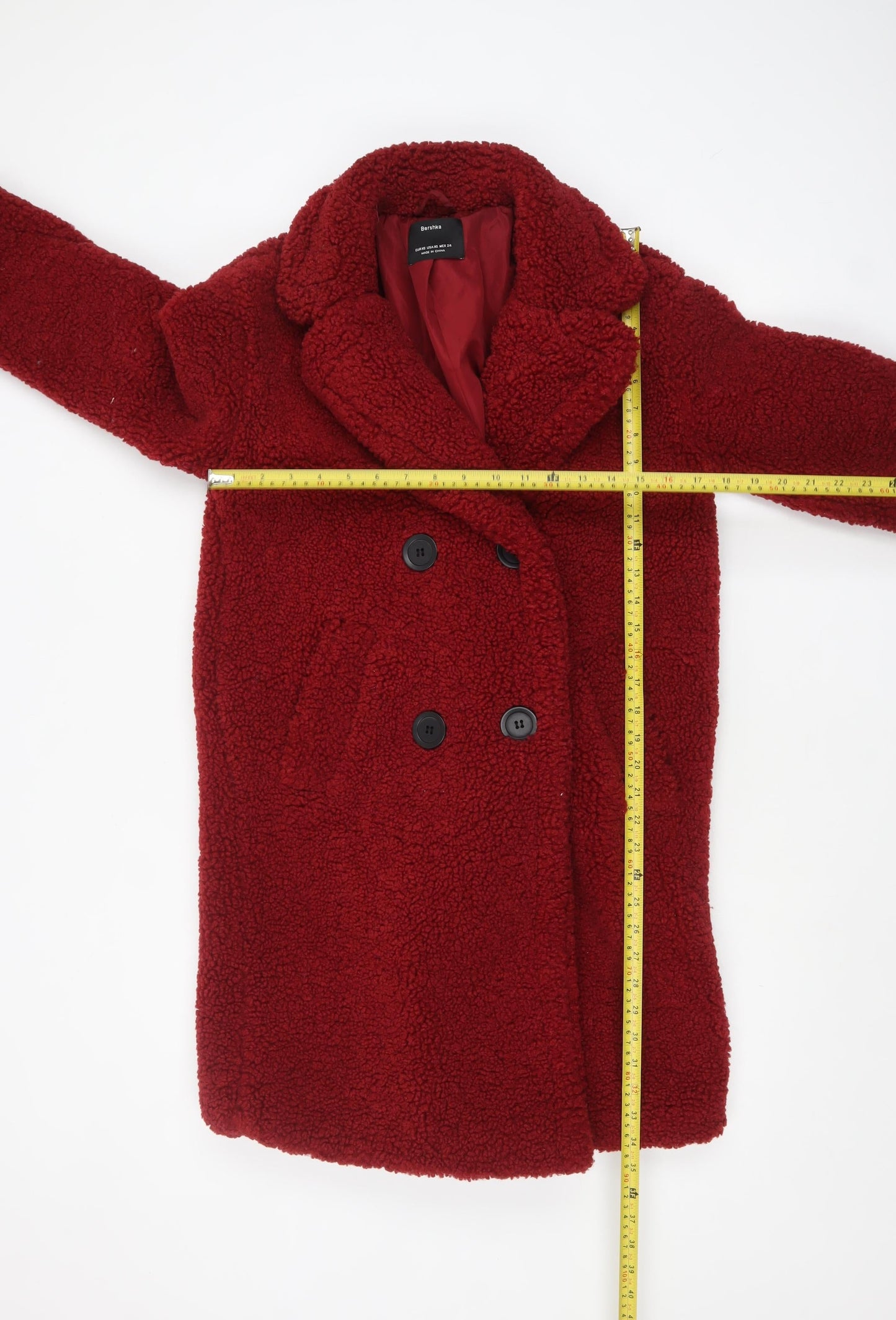 Womens UK Size XS Bershka Red Overcoat