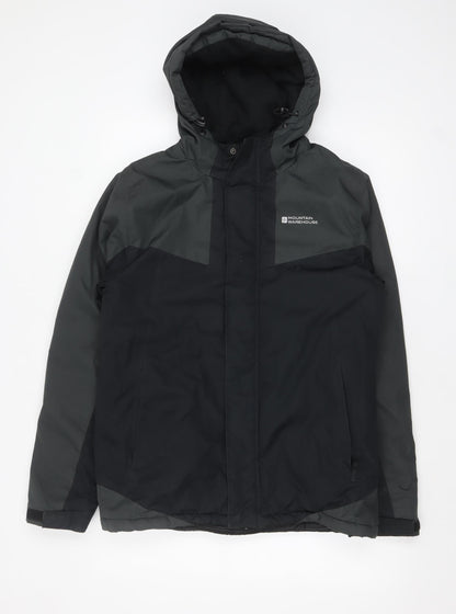 Mountain Warehouse Men's Black XS Hooded Water Resistant Parka Jacket