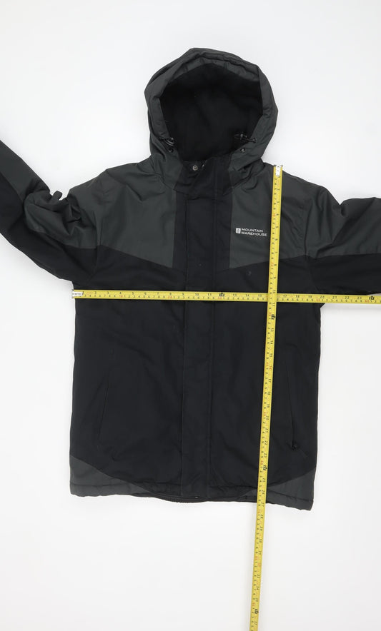 Mountain Warehouse Men's Black XS Hooded Water Resistant Parka Jacket