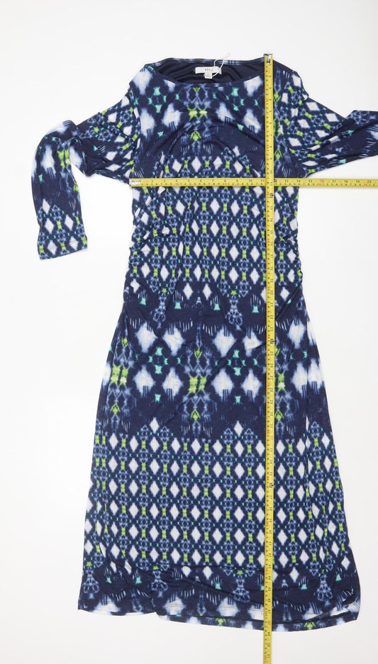 Marks and Spencer Women Blue Geometric Shift Dress Size 16