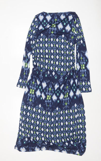 Marks and Spencer Women Blue Geometric Shift Dress Size 16