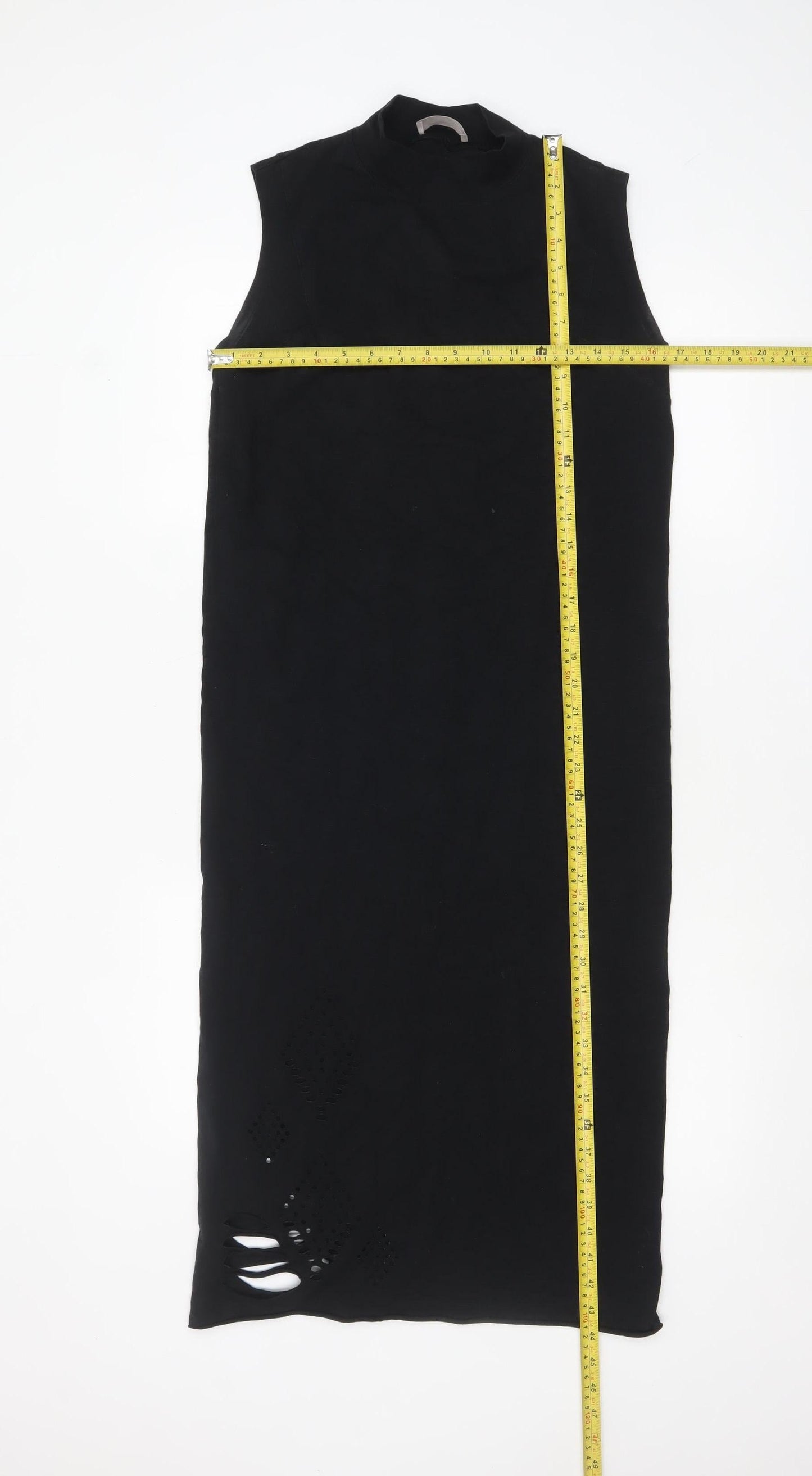 Label Lab Women Black Size 10 Sleeveless Long Bodycon Dress