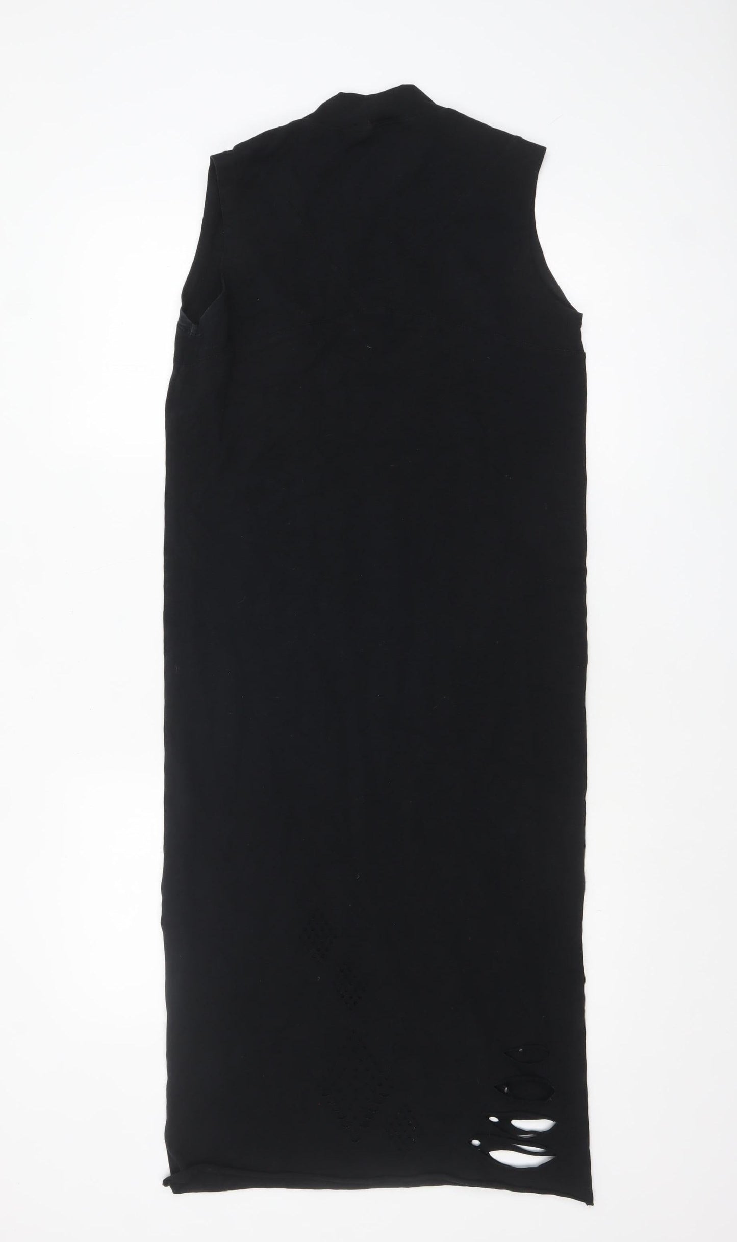 Label Lab Women Black Size 10 Sleeveless Long Bodycon Dress