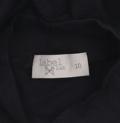 Label Lab Women Black Size 10 Sleeveless Long Bodycon Dress