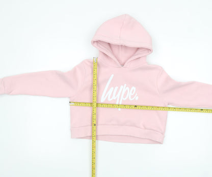 Hype Girls Pink Pullover Hoodie 11-12 Years Logo Fleece Sweatshirt