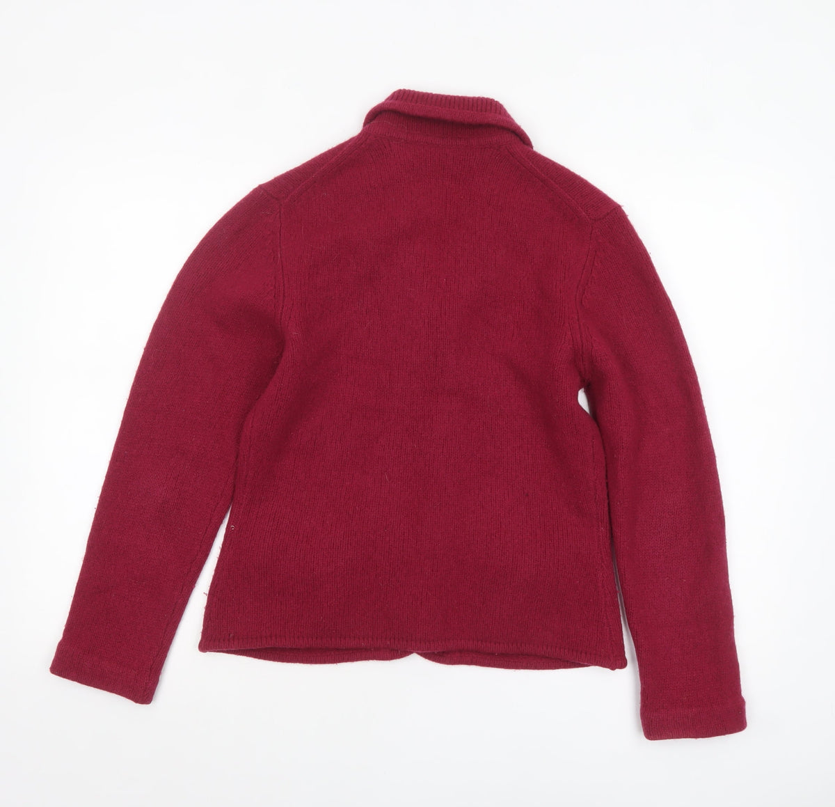 Phase Eight Women Red Wool Collared Cardigan Size 12