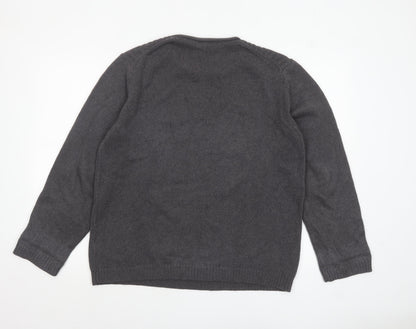DKNY Men's Grey Cotton Crew Neck Pullover Jumper Size M