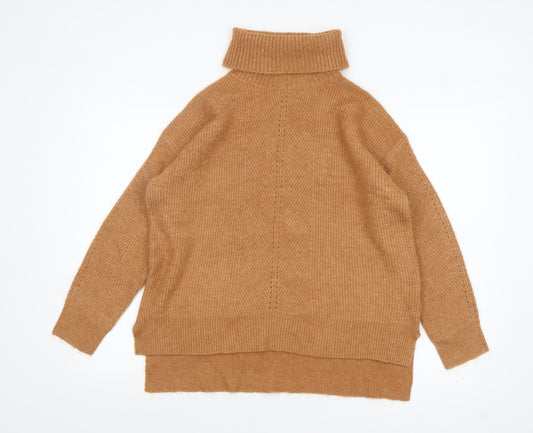 Peacocks Womens Brown Roll Neck Knit Jumper Size M