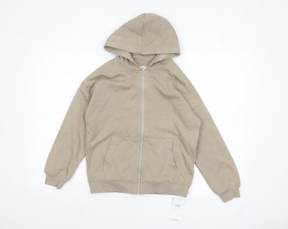 Boys UK Size 10-11 Years Marks and Spencer Beige Full Zip Hoodie