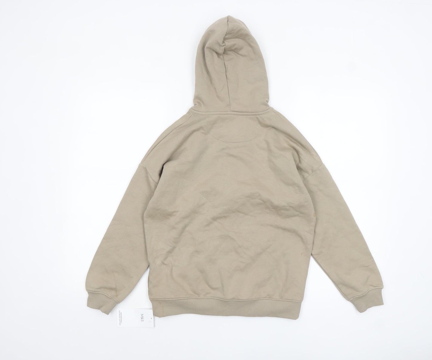 Boys UK Size 10-11 Years Marks and Spencer Beige Full Zip Hoodie