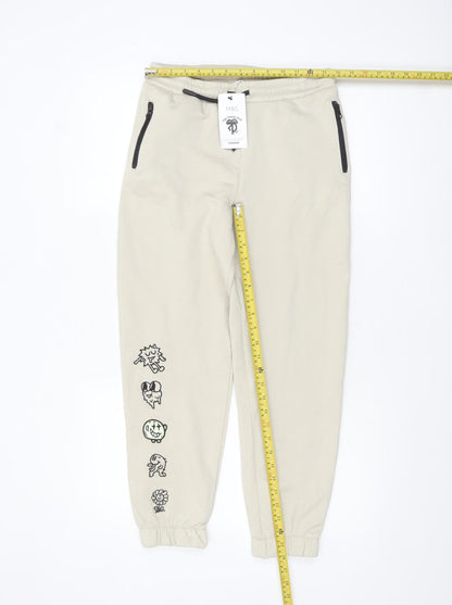 Boys UK Size 11-12 Years Marks and Spencer Regular Fit Jogger Beige Trousers