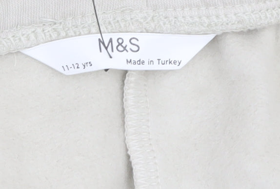 Boys UK Size 11-12 Years Marks and Spencer Regular Fit Jogger Beige Trousers