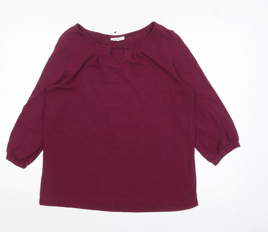 Thought Women’s Purple 3/4 Sleeve Tunic Blouse Size 12