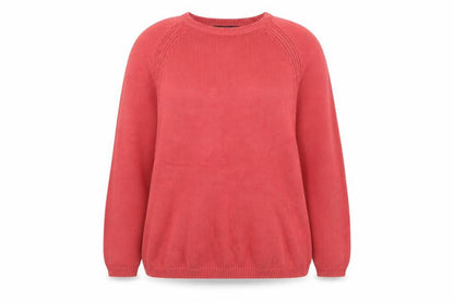 ISLE Womens Pink Cotton Crew Neck Pullover Jumper Size 18-20