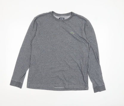 Lacoste Sport Men's Grey Long Sleeve Cotton Top M Regular Fit
