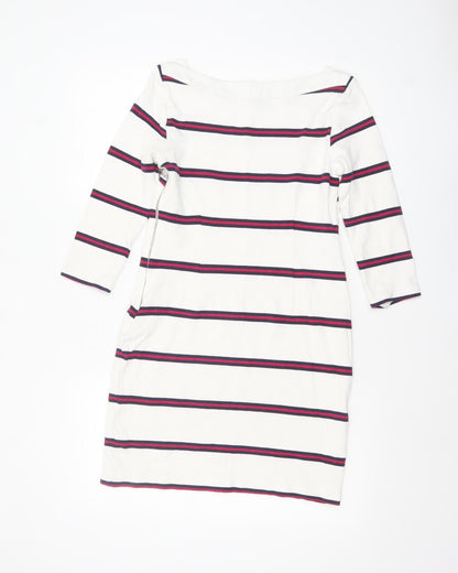 Banana Republic Women’s White Striped Shift Dress Size 8