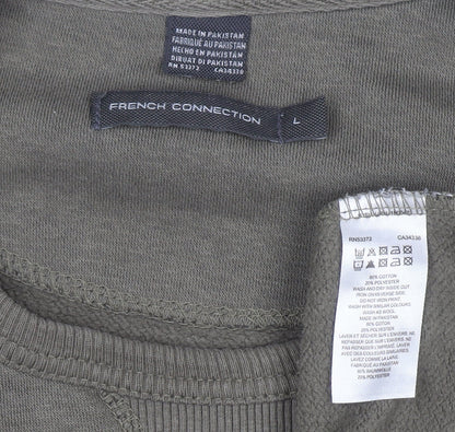 Mens UK Size L French Connection Green Pullover Sweatshirt
