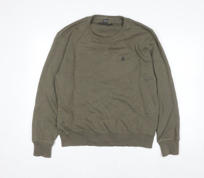 Mens UK Size L French Connection Green Pullover Sweatshirt