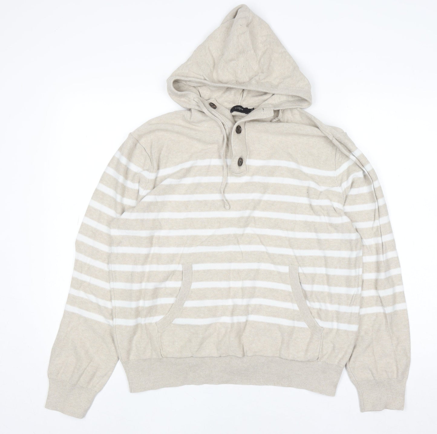 Womens UK Size L J.CREW Beige Henley Hoodie