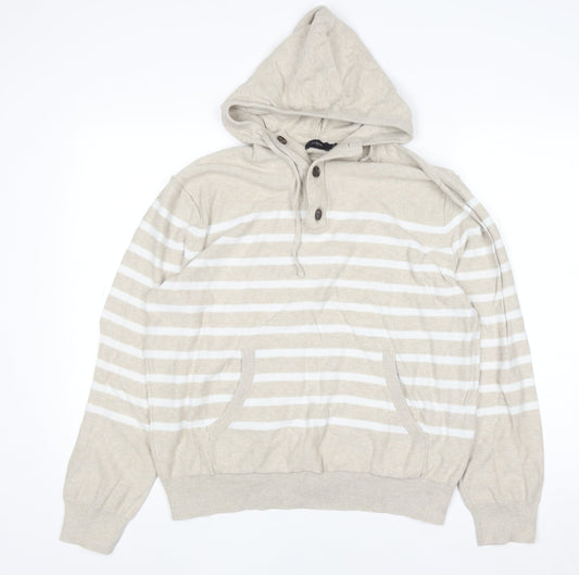 Womens UK Size L J.CREW Beige Henley Hoodie