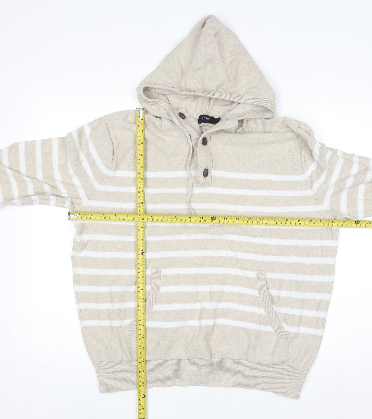 Womens UK Size L J.CREW Beige Henley Hoodie