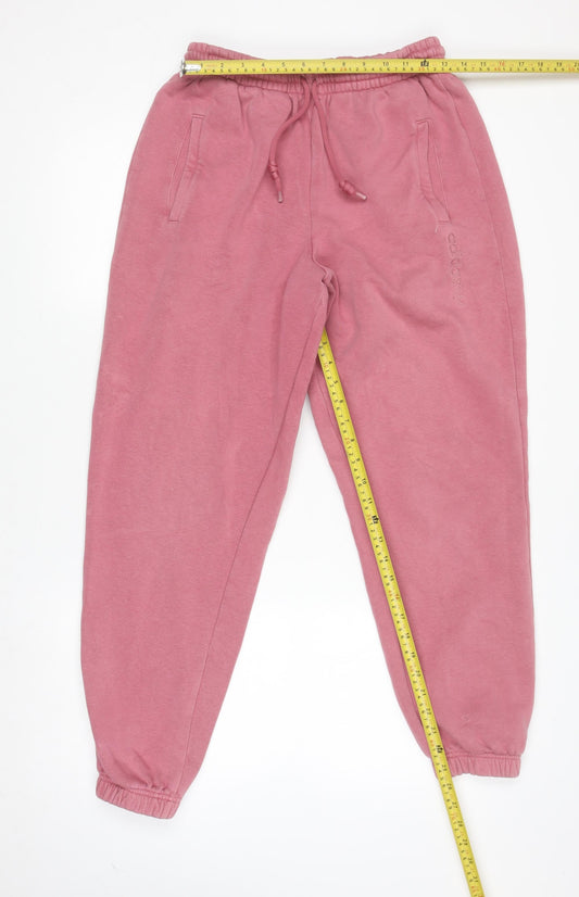 Adidas Womens Pink Jogger Sweatpants Size 10 Cotton Blend Tapered Fit