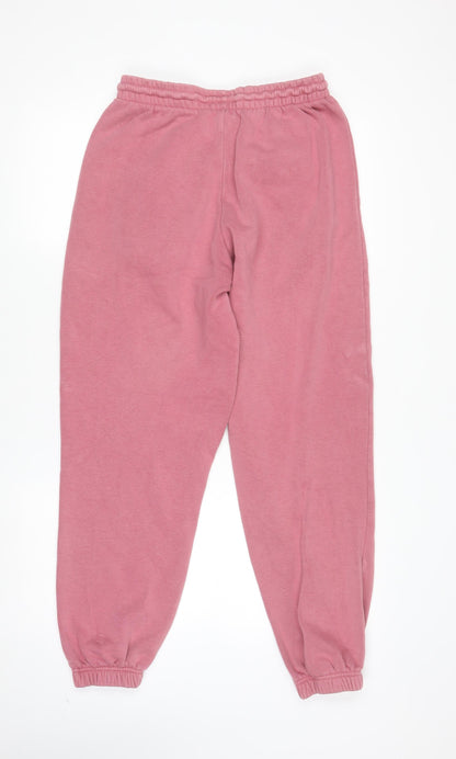 Adidas Womens Pink Jogger Sweatpants Size 10 Cotton Blend Tapered Fit