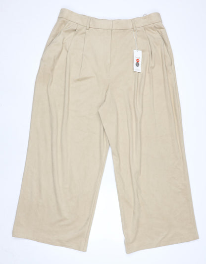 Womens UK Size 18 Marks and Spencer Regular Fit Casual Business Beige Trousers